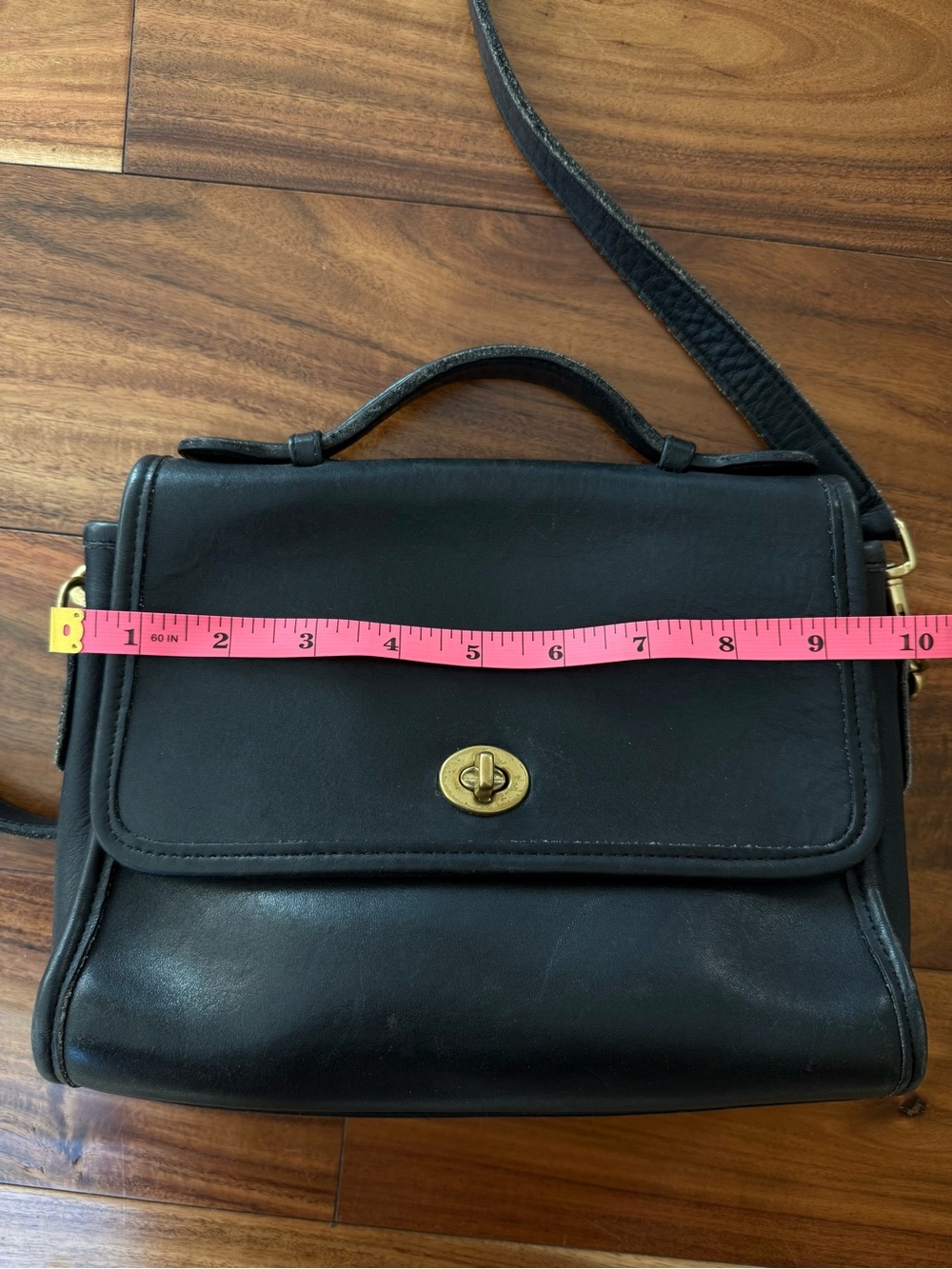 Vintage Coach 9870 Court Bag Black Leather Top-Handle… - Gem